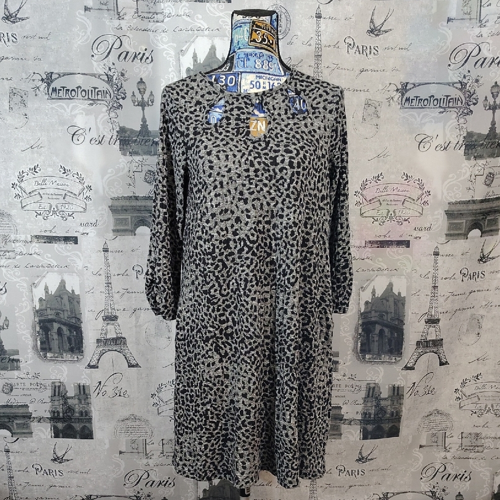 Leopard Print Long Sleeve Dress